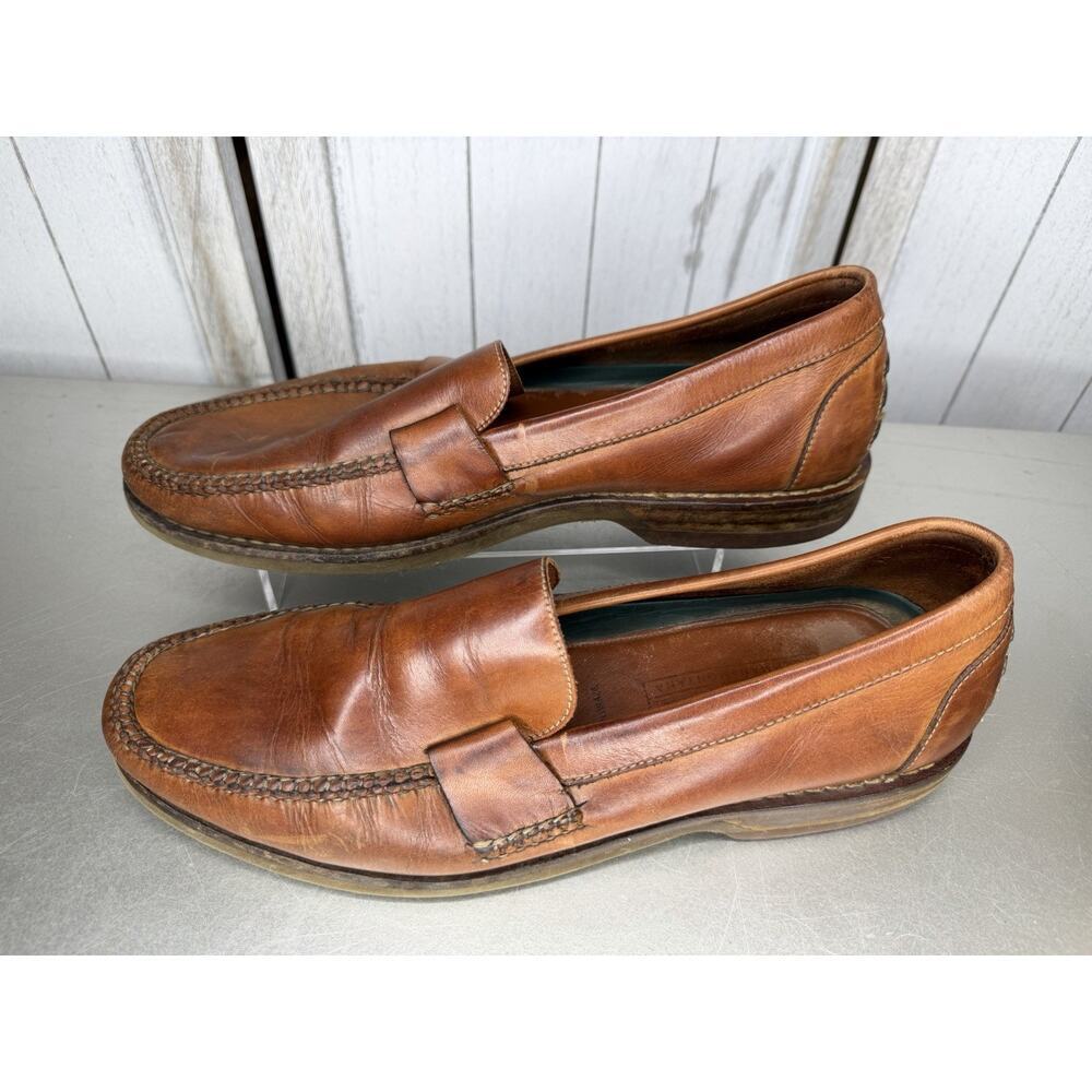 Men's H.S. Trask Bozeman Montana Tan Leather Loafers Shoes Size 12